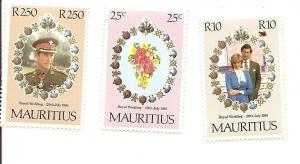 Mauritius 520-522 MNH