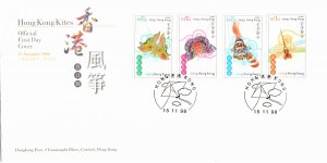 Hong Kong China 1998 Kites full stamp set FDC kites postmark