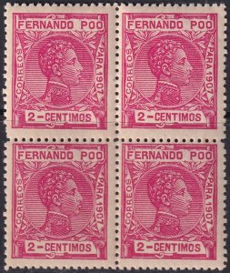 Fernando Po 1907 Sc 153 block MLH* streaky gum