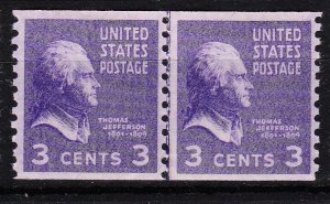 MOstamps - US Scott #842 Mint OG NH Coil Line Pair - Lot # HS-F352