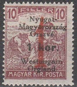 Hungary Western Leithania 1921   F-VF Unused  V $20.00  (A7811)