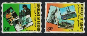 Djibouti 'PhilexAfrique' Stamp Exhibition Lome 2v 1985 MNH SG#957-958