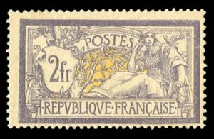 France, 1900-1950 #126 (YT 122) Cat€950, 1900 2fr gray violet and yellow, l...