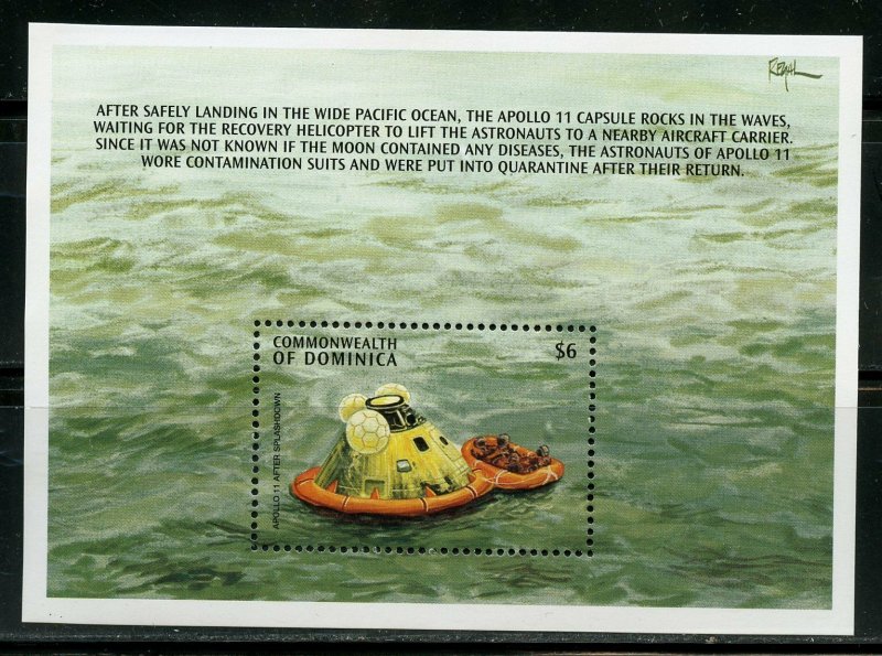 DOMINICA 30th ANNIVERSARY OF APOLLO 11 SPLASH DOWN SOUVENIR SHEET MINT NH 