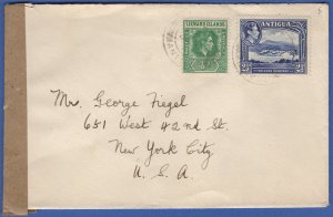 ANTIGUA Scarce WWII Censored Cover, Type S2 (2) EXAMINED BY CENSOR mark