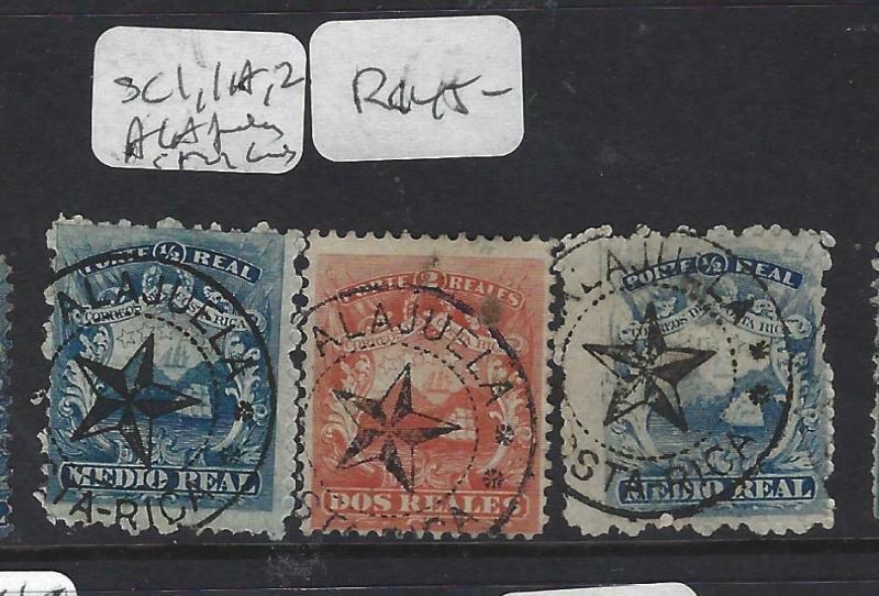 COSTA RICA   (P2302BB)  SC 1  ALAJUELA + STAR IN CIRCLE CANCELS SC 1,1A,2  VFU