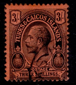 TURKS & CAICOS ISLANDS GV SG139, 3s black/red, FINE USED. Cat £30.