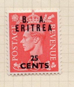 Eritrea 1948 GVI Issue Fine Mint Hinged 25c. Surcharged BMA Optd NW-198919 