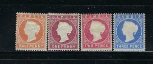 GAMBIA SCOTT #5-8 1880- VICTORIA WMK 1- MINT LIGHT HINGED (#8 NO GUM)