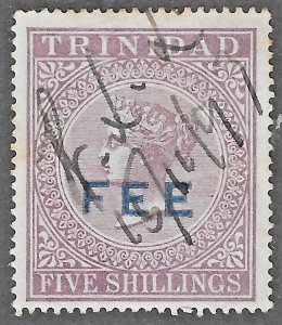 Trinidad (1869) - Scott # 56,  Used  (Surcharge not listed in Scott)