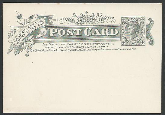 VICTORIA AUSTRALIA QV 1d Commonwealth commem postcard fine unused..........12444