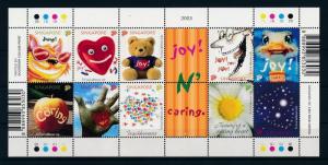 [27815] Singapore 2003 Animals Greeting stamps Cat Bear Ostrich MNH Sheet