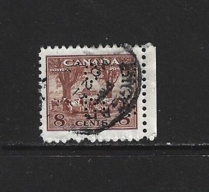 CANADA - #O256 - 8c FARM SCENE OHMS PERFIN USED STAMP BIGGAR, SK CANCEL