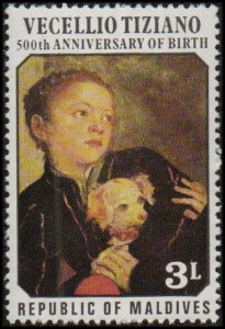 Maldive Islands 684 - Mint-NH - 3L  Girl with Dog by V. Tiziano (1977)