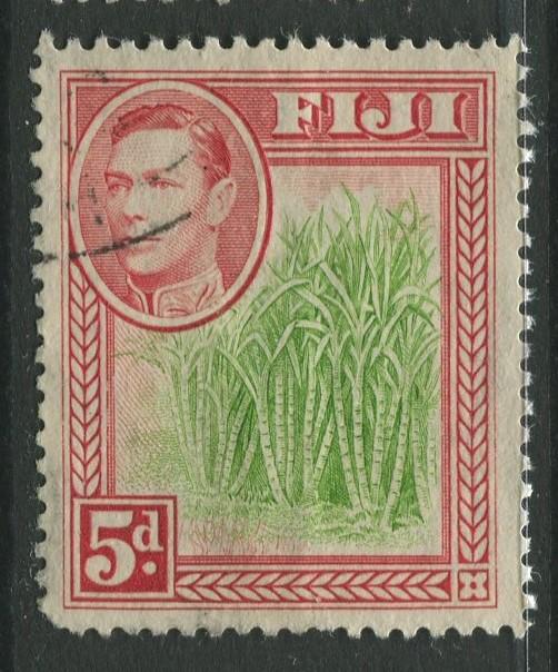 Fiji - Scott 124 - KGVI - Definitive - 1938 - FU - Single 5p Stamp