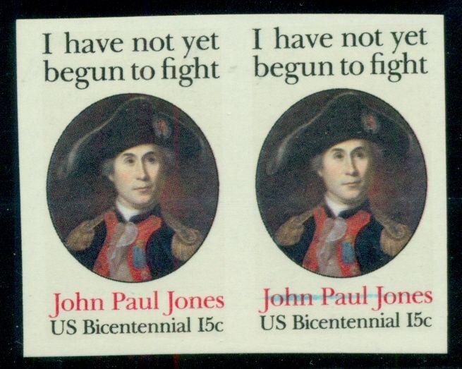 US #1789P 15¢ John Paul Jones IMPERF PAIR PROOF, og, NH, VF