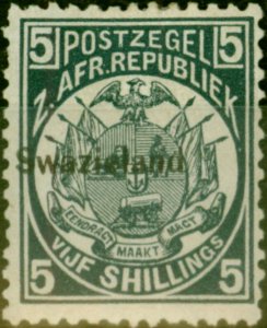 Swaziland 1890 5s Slate-Blue SG8 Fine Mtd Mint