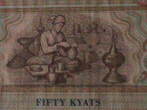 ​BURMA-1979 CENTRAL  BANK-$50-KYATS-CIR-VF-HARD TO FIND- WE SHIP TO WORLDWIDE