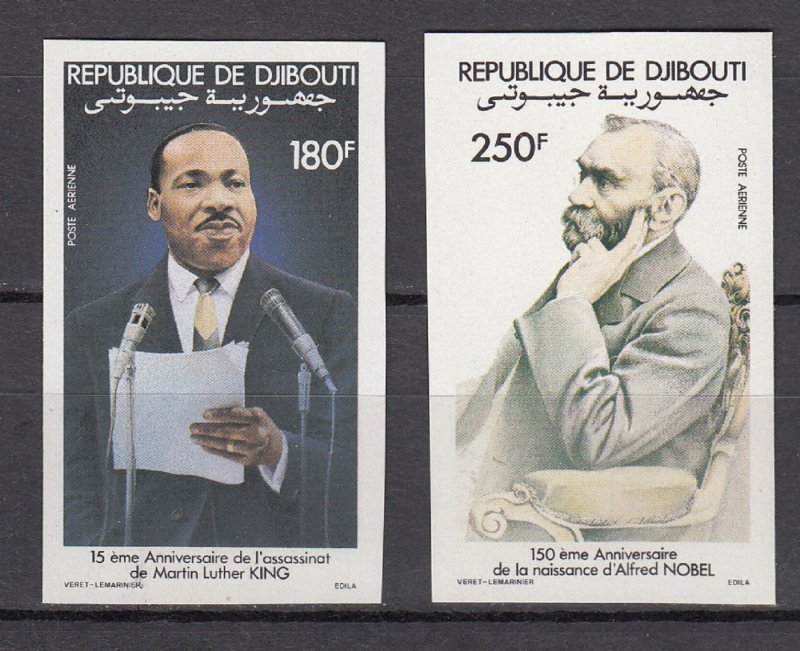 DJIBOUTI SC# C180-C181 ALFRED NOBEL AND MARTIN LUTHER KING - MNH -  IMPERF