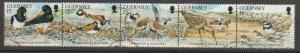 Guernsey SG 530a  VFU strip of 5  SG 530 - 534 with First Day cancel  