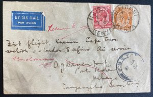 1931 Nairobi Kenya Airmail First Flight Cover To Mbeya Tanganyika