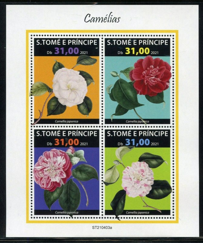 SAO TOME 2021 ROSES SHEET MINT NEVER HINGED