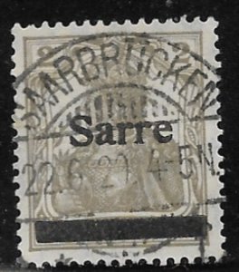 Saar - German territory - Scott #1 - 2pf Gray - Fine - Used