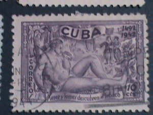 ​CUBA-SIX PICTORIAL CUBA LARGE USED-VERY OLD STAMP-VERY FINE PLEASE WATCH