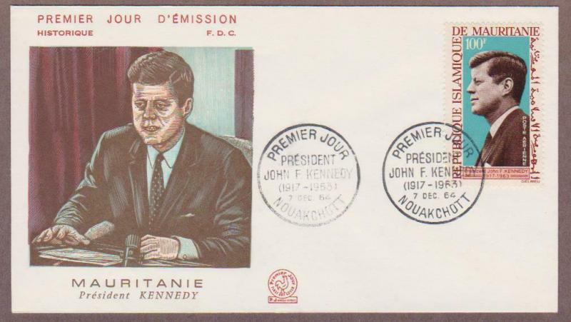 Mauritania Air Mail John F Kennedy # C40 , JFK FDC - I Combine S/H