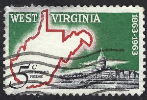 United States #1232 5¢ West Virginia Statehood (1963). Used.