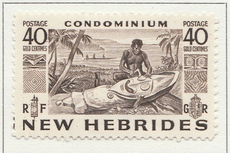 British NEW HEBRIDES 1953 40c MH* Stamp A28P31F28844