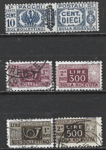 COLLECTION LOT 21349 ITALY 6 MH/USED PARCEL POST STAMPS 1914+ CV+$24