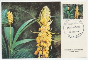 Maximum card New Caledonia 1986 Orchid