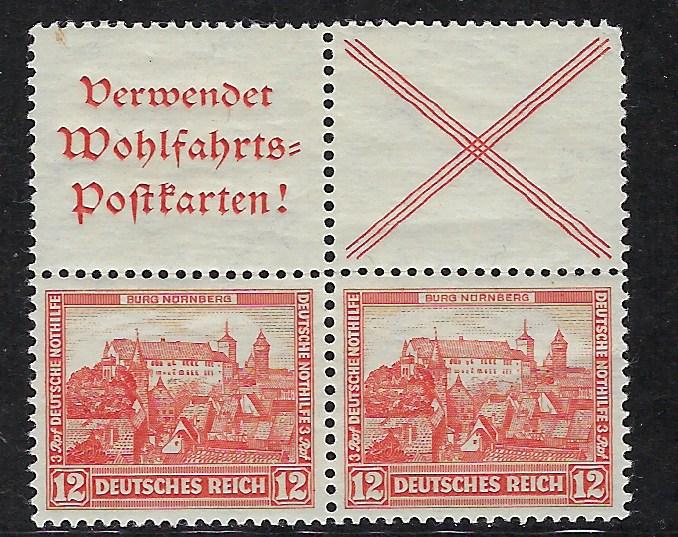 Germany Scott # B46 (2), label X, label A3, mint nh, se-tenant, Mi # S100+S101
