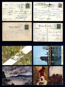 Lot of 4 used Picture Post Cards from various States and locations - Lot # 10