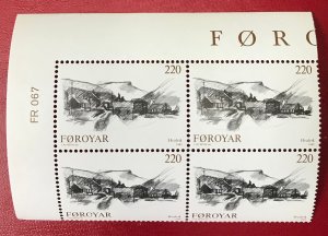 1982 Faroe Islands plate block village Sc 84 CV $1.00 Lot 597