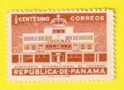 PANAMA SCOTT#398 1955 1/2c TOCUMEN AIRPORT - MH