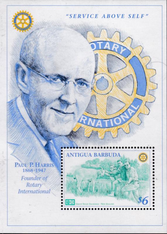 Antigua 1997 Rotary International Paul Harris  Souvenir Sheet VF/NH