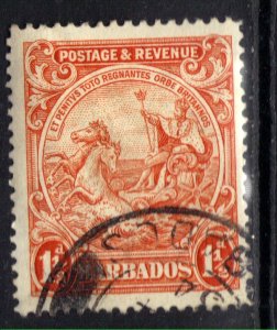 Barbados 1925 - 35 KGV 1 1/2d Orange used SG 231d ( K622 )