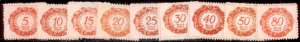 Liechtenstein 1920 SC#  J1-9 M-no gum