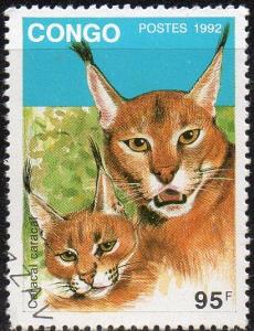 Congo (People's Rep.) 981 - Cto - 95fr Caracal (1992) (cv $0.80) (1)
