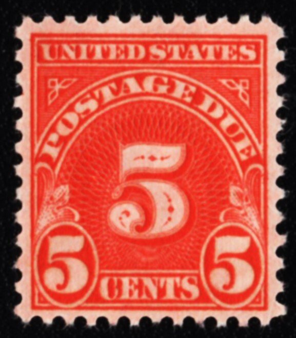 US J83 MNH VF 5 Cent Postage Due Wet Print/Shiny Gum Perforated 11 X 10-1/2