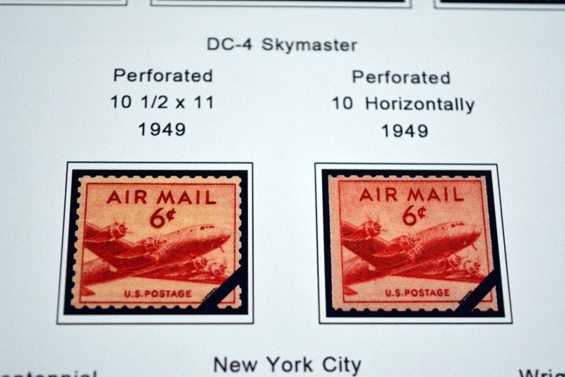 COLOR PRINTED U.S.A. AIRMAIL 1918-2012 STAMP ALBUM PAGES (17 illustrated pages)