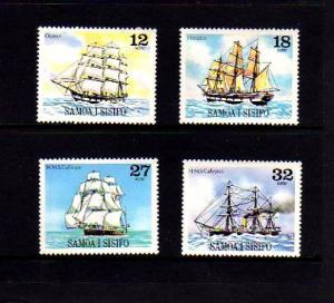 SAMOA -1981 - SAILING SHIPS - MINT -  SET OF 4!