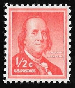 1030A 1/2 cent Franklin Stamp Mint OG NH EGRADED SUPERB 100 XXF
