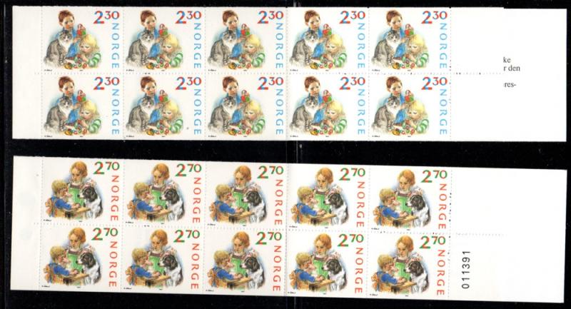 Norway Sc 920a-921a 1987 Christmas stamp booklets mint NH