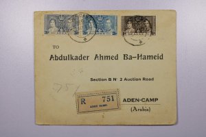 Aden 1937 - Registered Mail - F76157