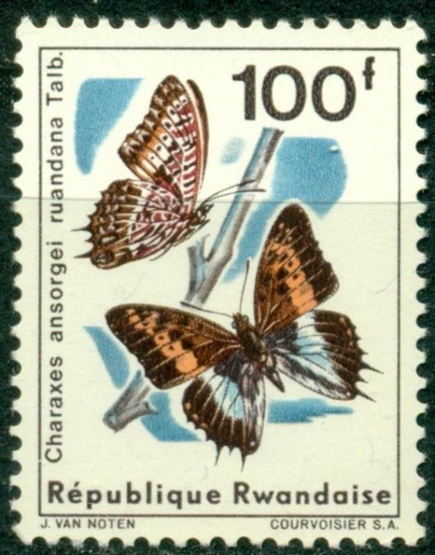 Rwanda Scott #125 MNH 100Fr Butterflies Fauna CV$5+