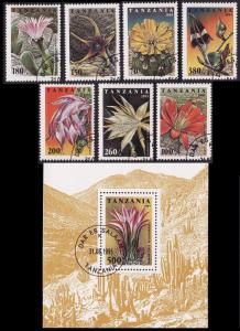 Tanzania Cacti 7v+MS CTO SC#1380-1387