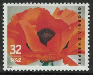 1996 Georgia O'Keeffe Single 32c Postage Stamp, Sc# 3069, MNH, OG